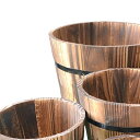 木製植木鉢 バレルプランター 裏庭用 多目的 ハンドル付き 5個セット