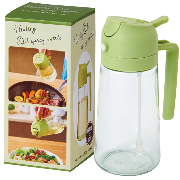 ヘルシーオイルスプレーボトル 2WAY 霧吹き／注ぎ オイルスプレー ついで買い特集【 ガラスボトル 卓上..
