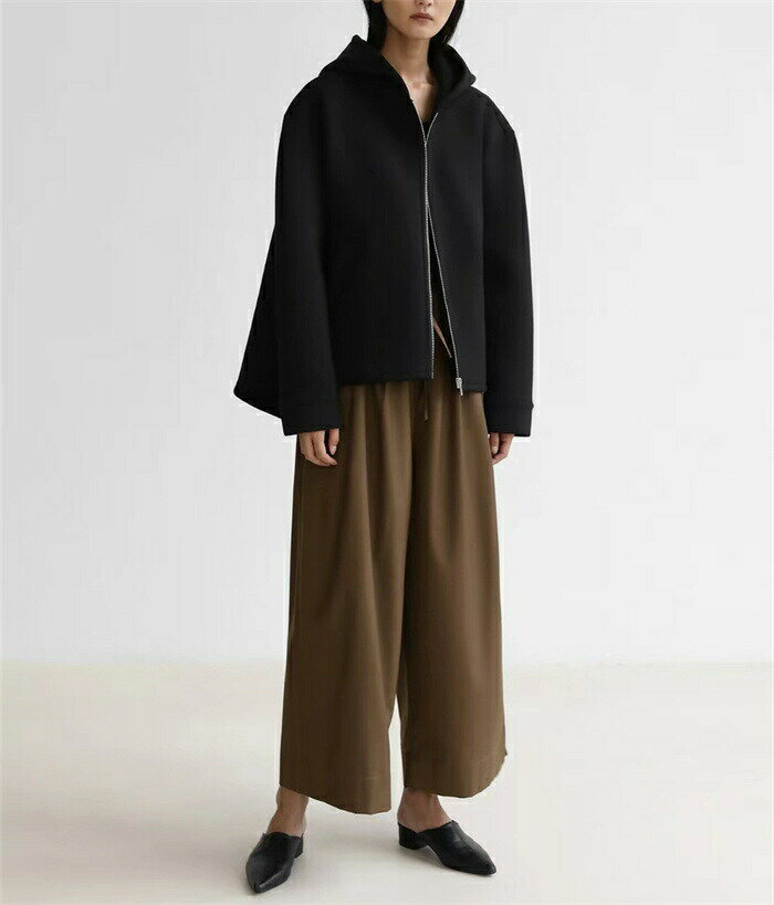 パーカー スウェット コート スプリングコート ジャケット ジップアップ パーカー レディース 長袖 トップス 春 秋 フード付き 無地 大きいサイズ きれいめ アウター ブルゾン ジャケット 羽織り ゆったり シンプル スリット 通勤 カジュアル 不規則 体型カバー