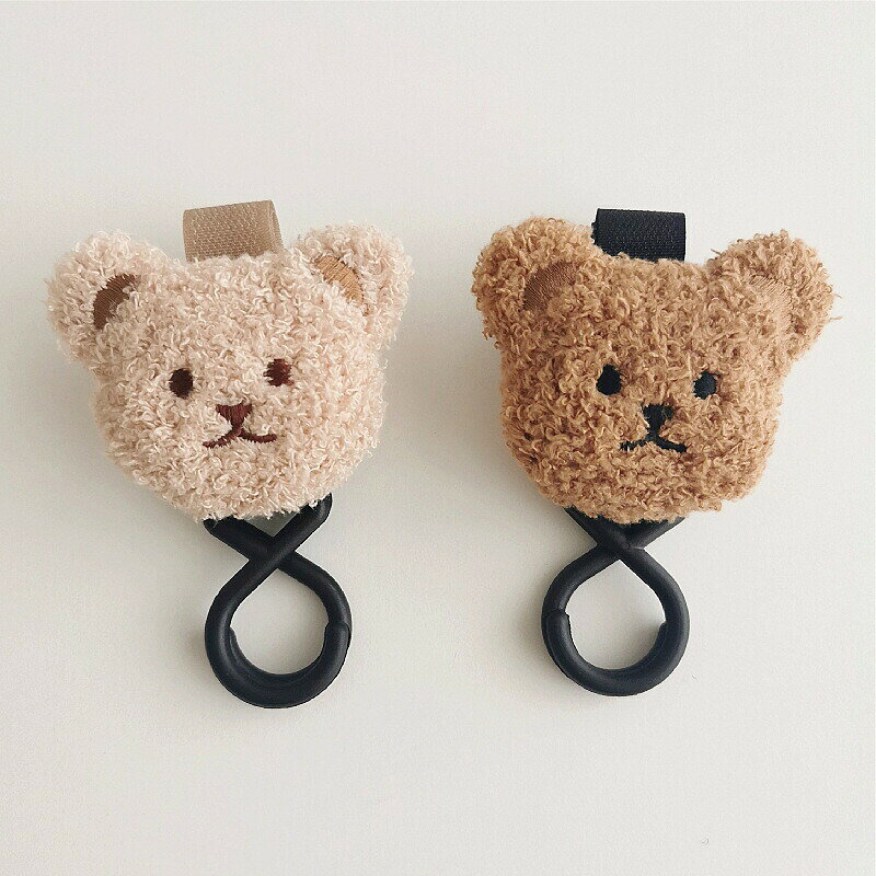 ベビーカーフック ベビーカー用フック バギーフック バッグホルダー マルチフック ベビーカー フック 荷物掛け 可愛い クマ マスコット付き 熊 買い物 便利 出産祝い 自転車 ペットバギー 万能 3