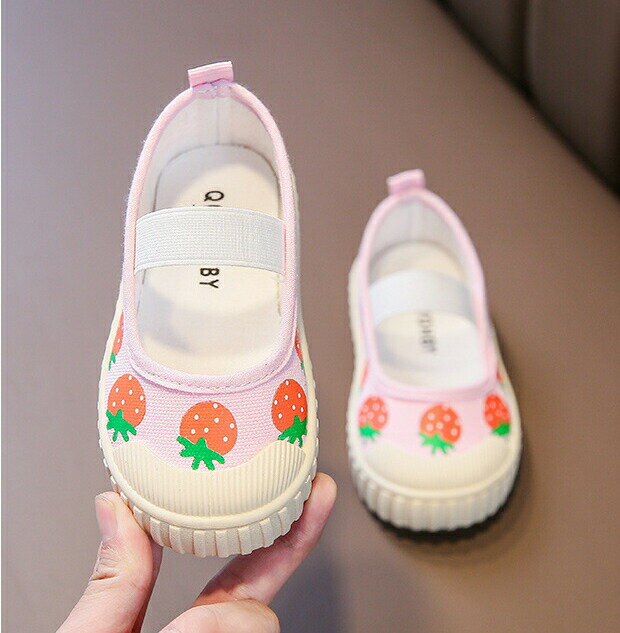 上履き 上靴 キャンバスシューズ バレエシューズ 子供用 キッズ ベビー 女の子 運動靴 うわばき ゴムバンド イチゴ いちご ニンジン にんじん おしゃれ 可愛い スリッポン 保育園 幼稚園 小学校 カジュアル デイリー 子ども こども スクールシューズ