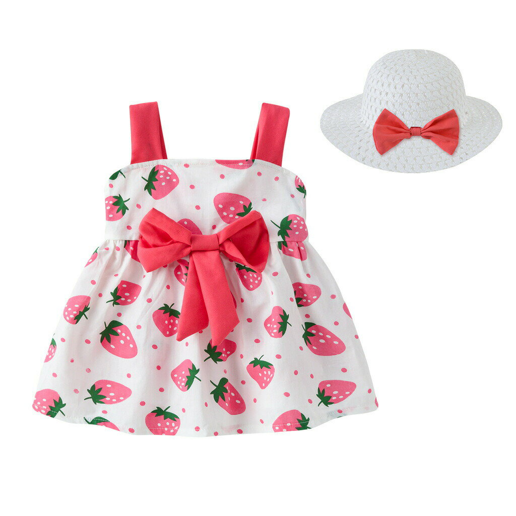 ワンピース ノースリーブ 帽子付き 2点セット 子供服 キッズ ベビー 女の子 赤ちゃん キャミワンピ リ..