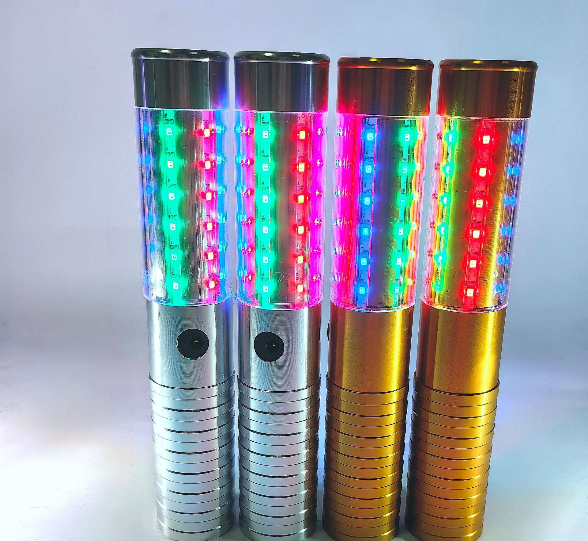 LEDストロボバトンライト LEDフラッシュスティック シャンパンボトルライト 充電式 超明るい 応援棒 雰..