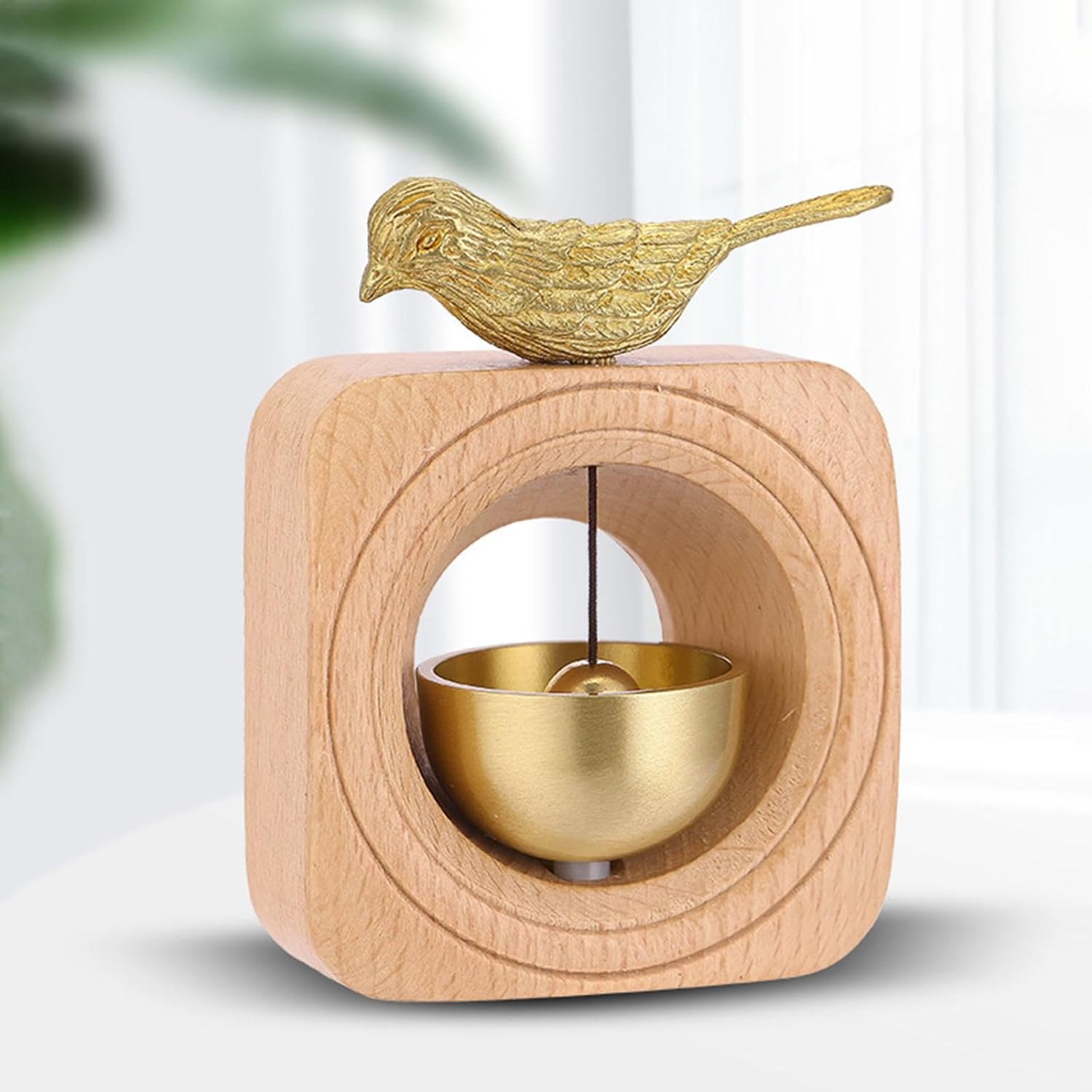 木製ドアベルチャイム、店主のドア開閉用ベル | 磁気木製真鍮ドアベル | ドアチャイムマグネット、ホー..