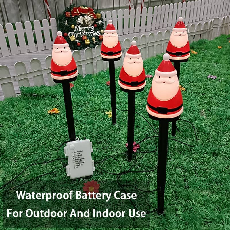 【】【連セット】クリスマス ソーラーライト サンタクロース ガーデニング サンタクロースランタン クリスマス装飾 イルミネーション 庭園灯 芝生ランプ 自動点灯 芝生 庭 風景 ソーラー充電 電飾 飾りライト パーティ 装飾 防水