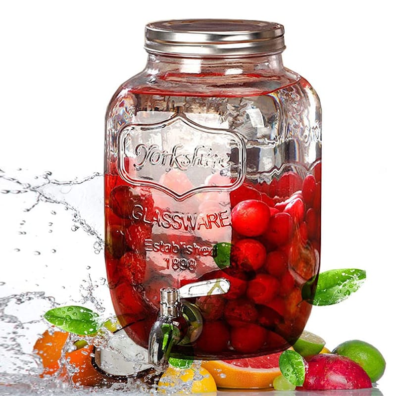 4Lピッチャー冷水筒ガラス貯蔵タン...