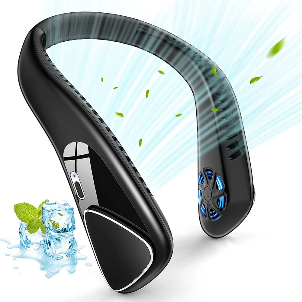 【】首掛け扇風機 羽根なし ネックファン ハンズフリー 急速冷却 充電式 mAh大容量 時間連続稼働 U型 携帯扇風機 段階風量調節 大風量 静音 花見/花火大会/キャンプ/旅行/ハイキング/アウトドア/通勤/通学/ギフトに最適 熱中症対策 日本語説明書