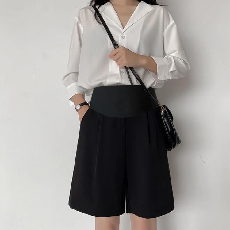 服 マタニティ パンツ スラックス ワイドパンツ ショートパンツ 五分丈パンツ ショーパン 産前 産後 レディース ルームウェア ボトム 春 夏