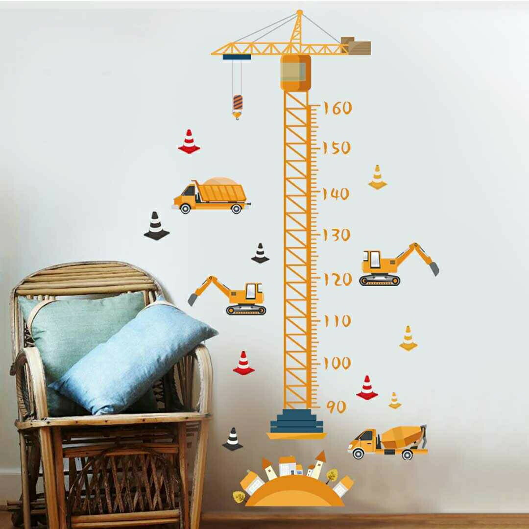 重機 ウォールステッカー 重機ステッカーor身長計ステッカー 工事現場 ダンプ ユンボ 90～160cm シール..