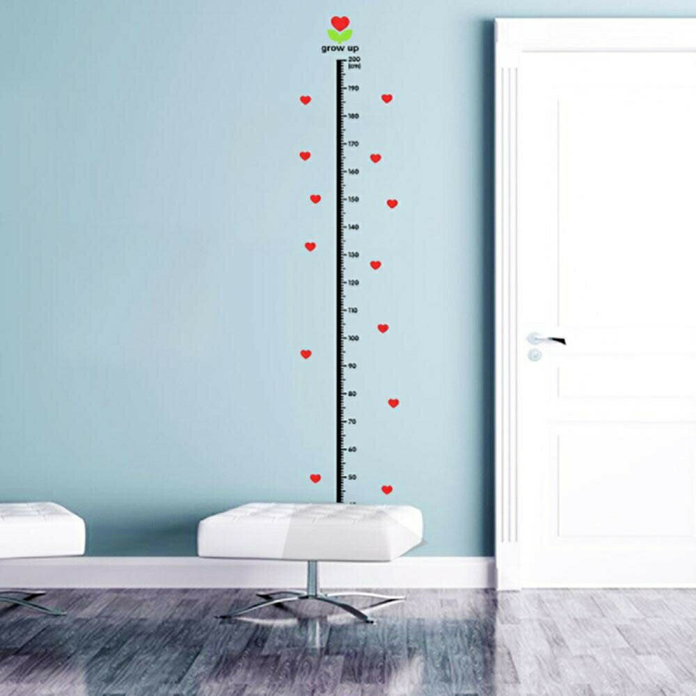 身長計 ウォールステッカー ハート シール シンプル 剥がせる 成長 安全 子ども 身長 子供 メモリ 柱 ..