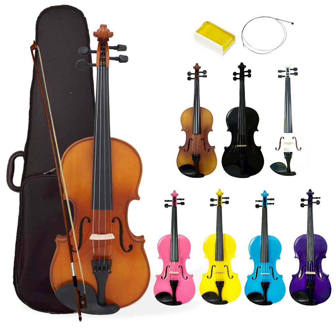 ヴァイオリン カラーバイオリン 全8カラー ケース付き フルセット フルサイズ 4/4 ノーブランド クラシ..