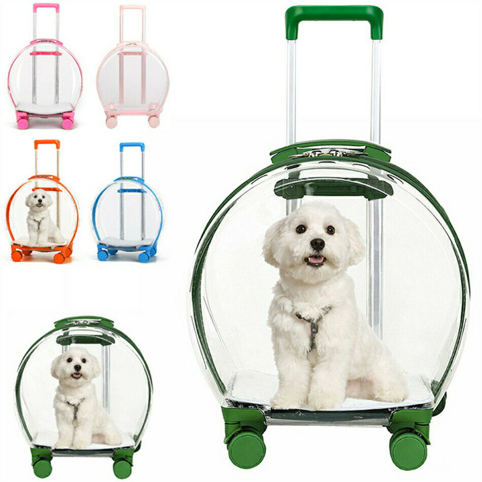ペットキャリーバッグ ペット用キャリーバッグ 　透明ペットバッグ キャスター付き 通気性 臭気がない ..