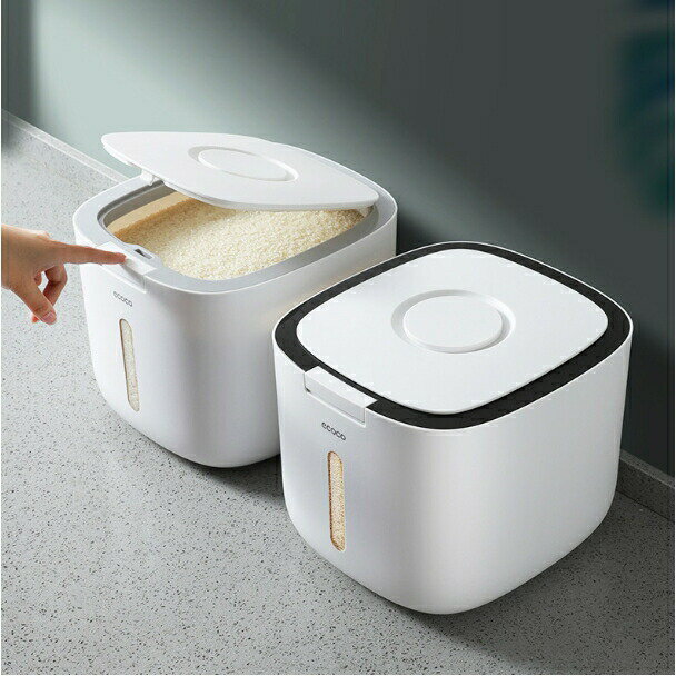 米びつ 10kg お米収納 おしゃれ キッチン用品 キッチン収納 保存容器 ボックス プラスチック ホワイト ..