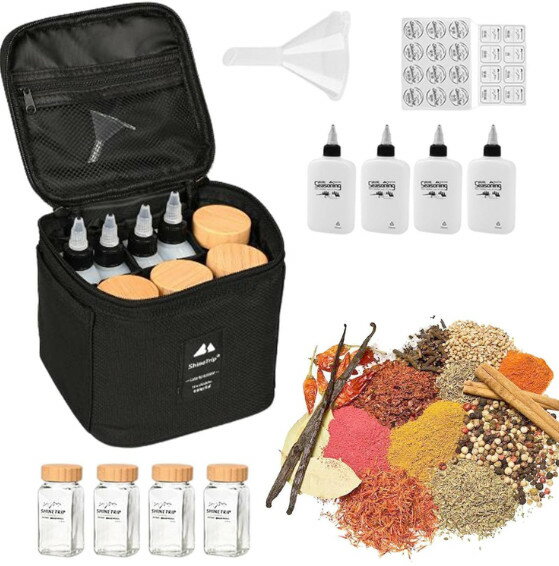 10個セット スパイスボックス 調味料入れキャンプ キャンプ 収納ポーチ クッキングツール 調理器具いれ BBQ調味料容器 アウトドア 多機能キャンプ調味料収納バッグ スパイス ボックス アウトドア クッキング 収納バッグ 調味料ケース 調味料バッグ (8個 調味料入れ)のサムネイル