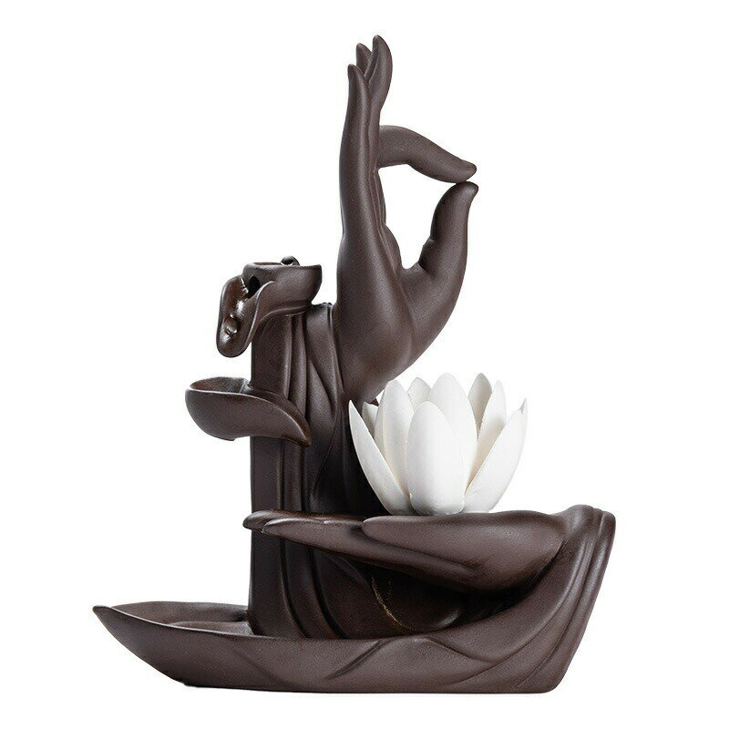 香炉 セラミック 倒流香 お香 ホルダー 香炉用品 流川香 下流香 蓮 仏 装飾 置物 陶器 香炉 観音 陶芸 ..