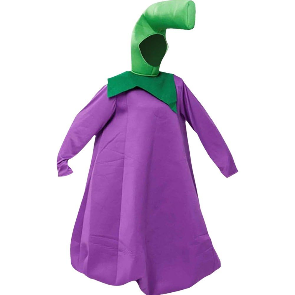 パープルナスコスチューム 面白い 野菜コスチューム ナスコスチューム フードコスチューム ハロウィン レディース メンズ パーティー 大人用