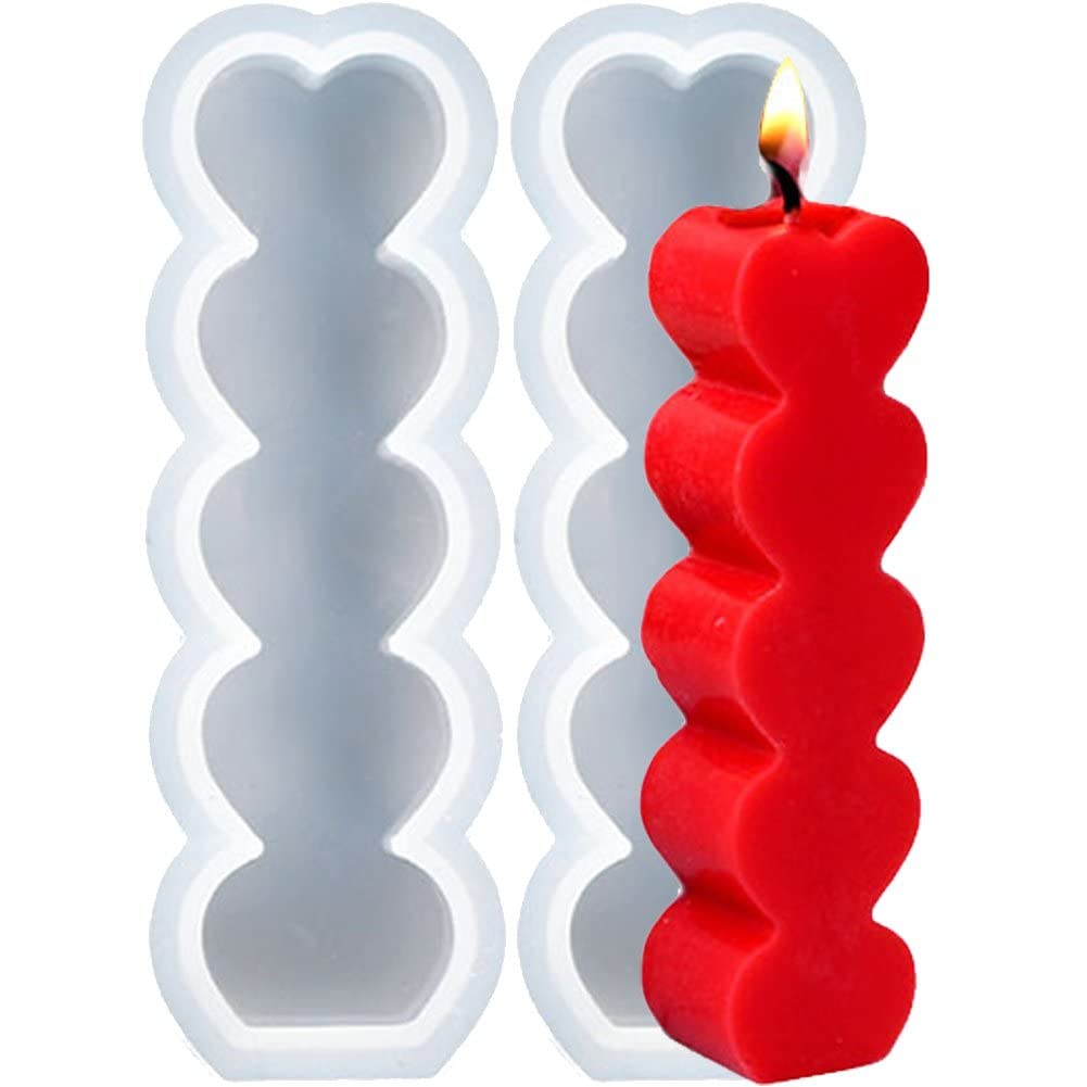 キャンドル型 3 ハート形 ラブハート シリコーン型 ワックス型 アロマセラピー 石鹸型 ウェディング パ..