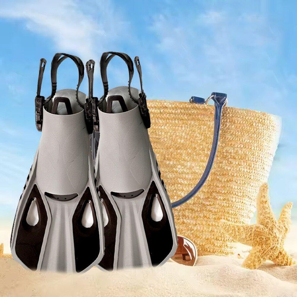 シュノーケル フィン 水泳フィン 水泳足ひれ トラベル サイズ 調節可能 ショート シュノーケリング ダ..