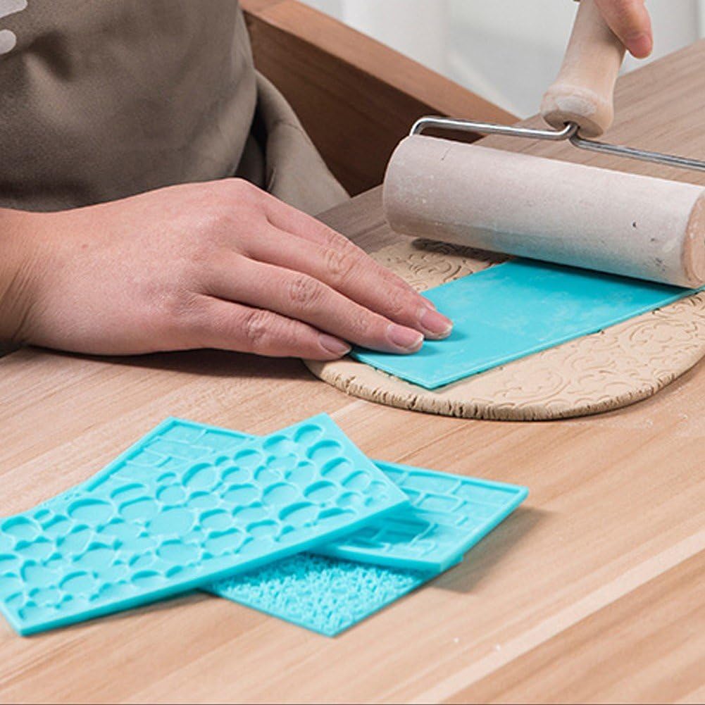 フォンダン型 石鹸型 エンボス アイシングモールド キット チョコレート ケーキ エッジング カップケーキ型 ビスケット型 エンボスパッド プラスチック 青