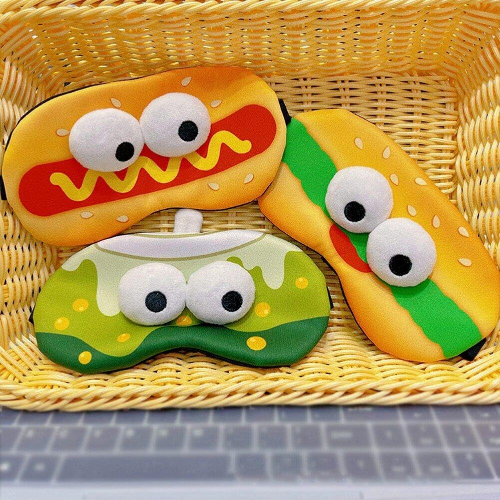 スリープマスク 面白い かわいい 漫画 ハンバーガー ソフト アイカバー アイシェード アイマスク アイ..
