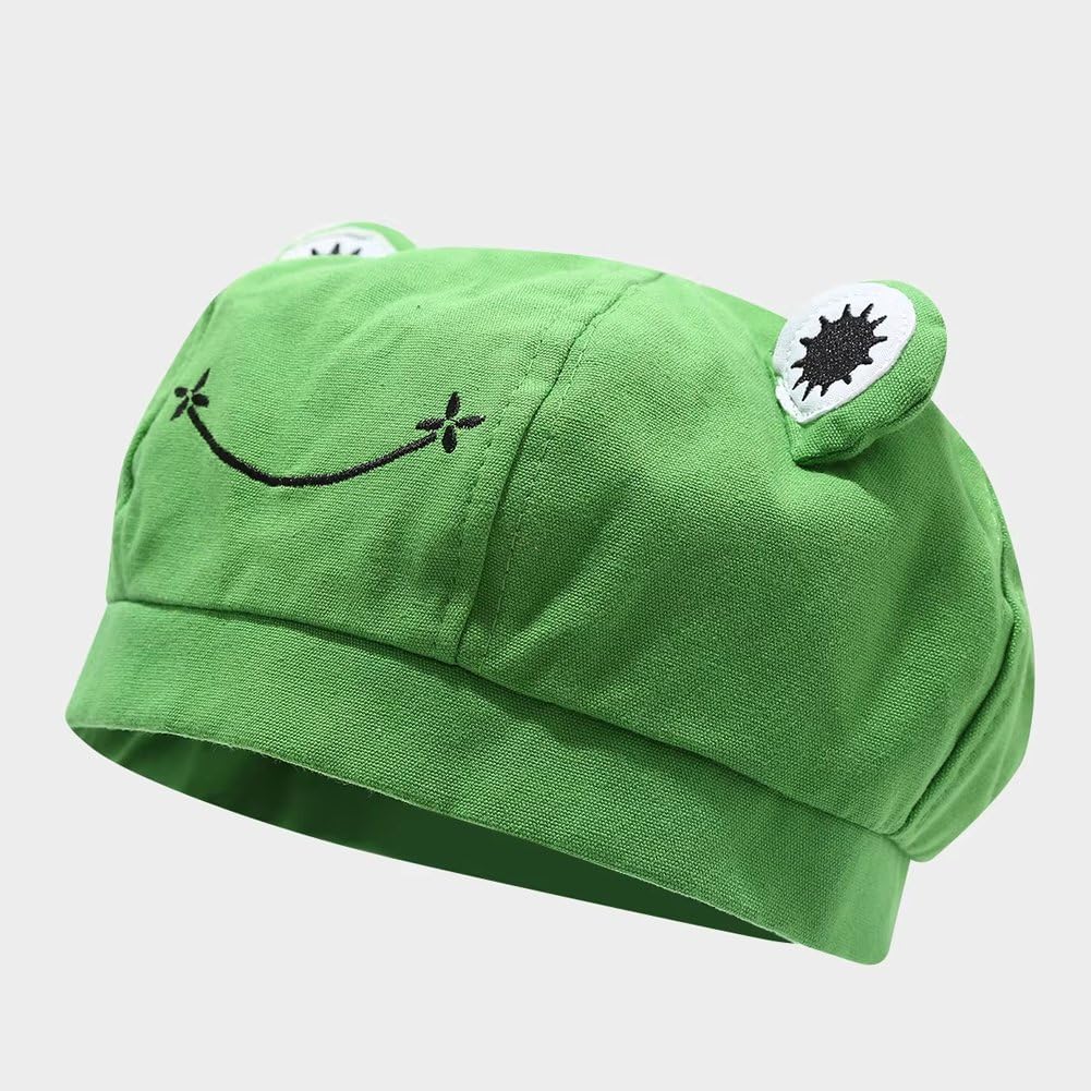 ベレー帽 フロッグ シェイプ アーティストハット 蛙キャップ フォワードキャップ 女性 女の子 旅行 ス..