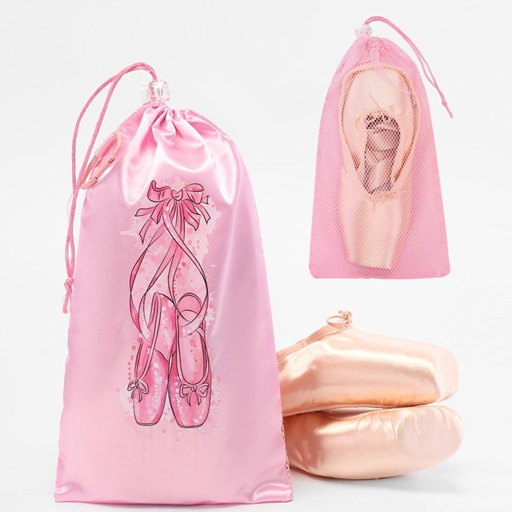 バレエシューズバッグ トウシューズバッグ ダンスシューズバッグ バレエダンスシューズバッグ 巾着バッ..