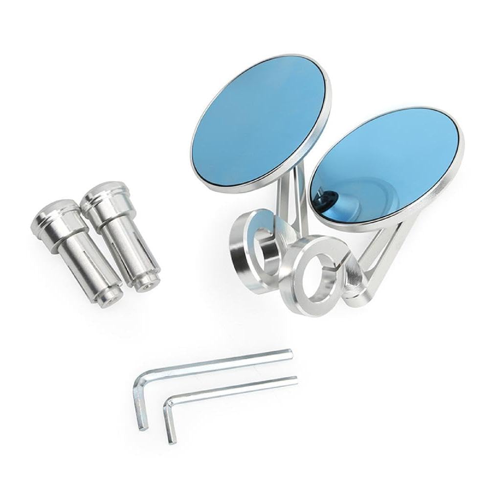 7/8 ''ヴィンテージオートバイハンドルバーエンドミラーブラックラウンド スクーターダートバイク用 22..