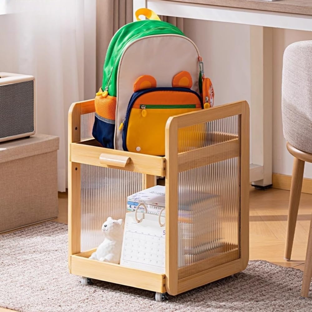 本棚 書架 ランドセルラック 机下書包置き棚 キャスター付き 書類棚 収納棚 収納ラック ファイルワゴン..