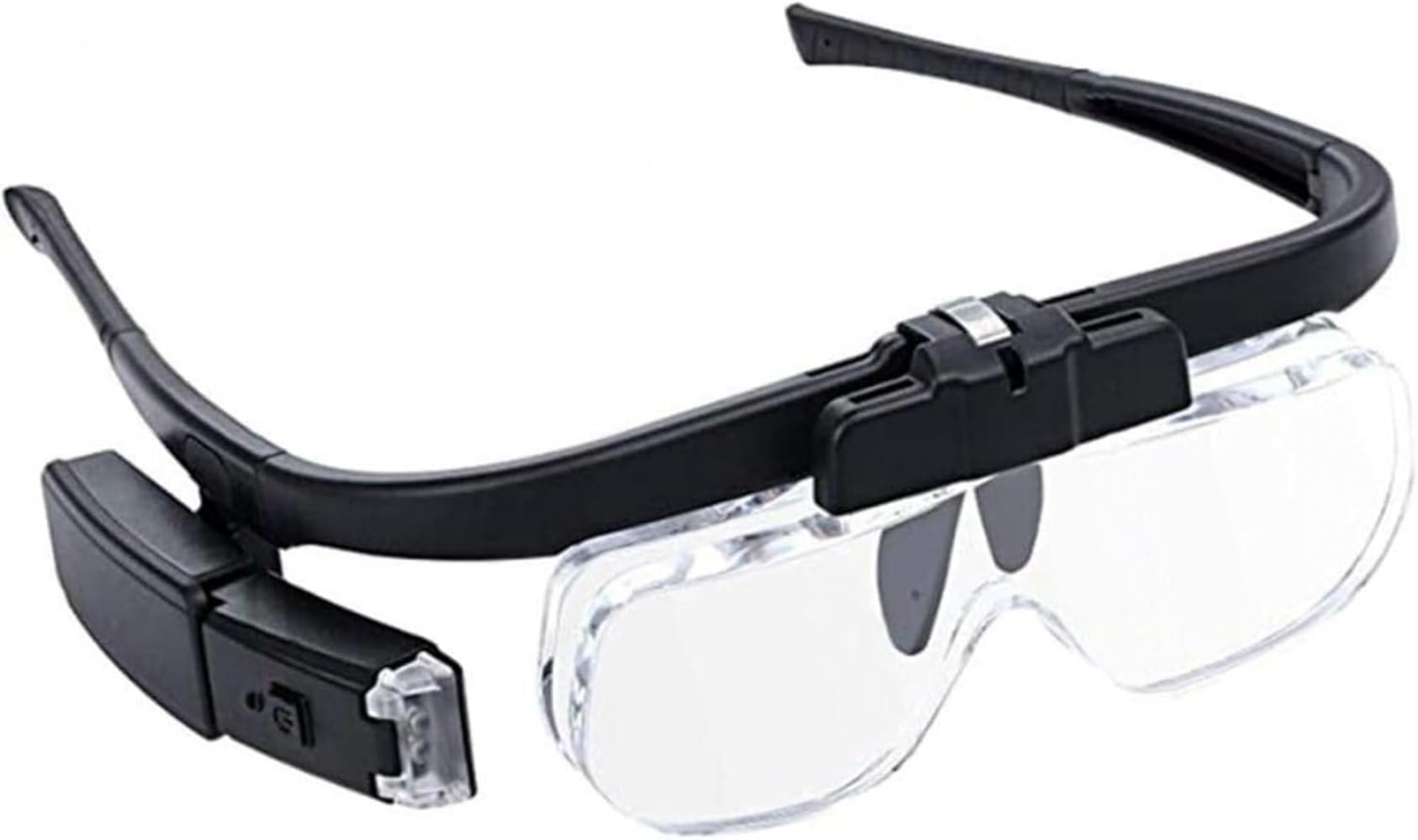 ヘッドルーペ LED付き｜二重レンズ・USB充電式｜ジュエリー・時計・工芸・美容作業用拡大鏡｜読書や精..