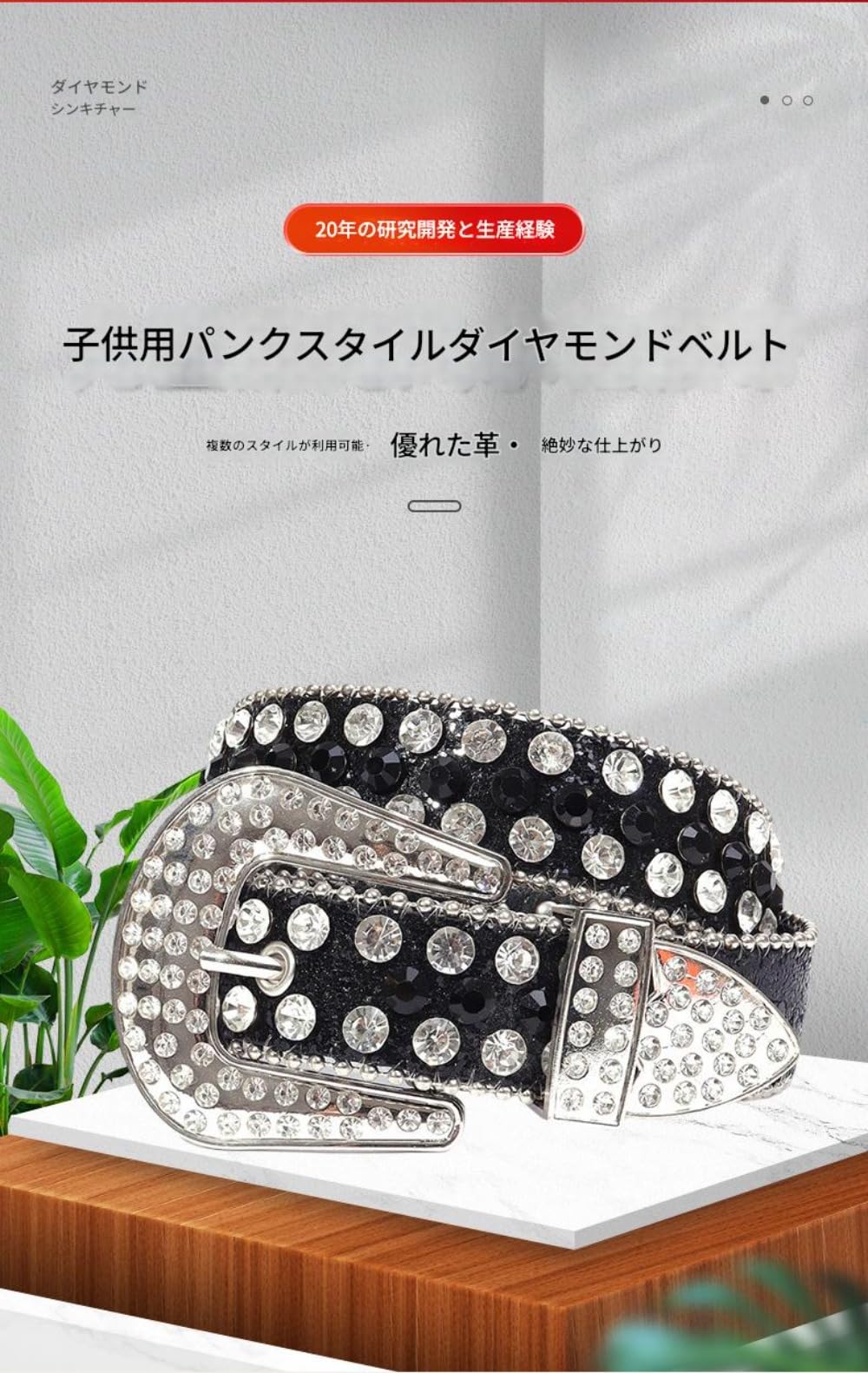 [] ラインストーンレザーベルト 男女兼用｜ウェスタンスタイル＆パンクスタッズデザイン｜カウボーイ・カウガール風｜ジーンズ・ドレス・パンツに最適｜耐久性 で長持ち｜ファッションアクセントに最適なベルト [並行輸入品](3)