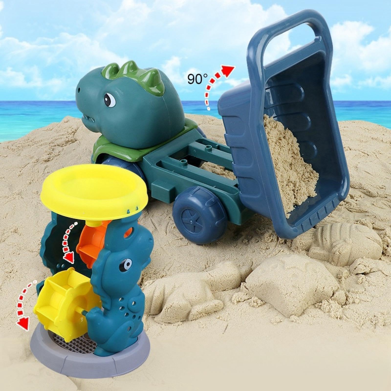 砂場おもちゃ 砂遊びセット り 砂場セット ビーチ子供向け 恐竜ビーチセット 砂遊び 水遊び 雪遊び 安全 無毒 小型 軽量 携帯便利 屋外兼用 公園 砂場 お...