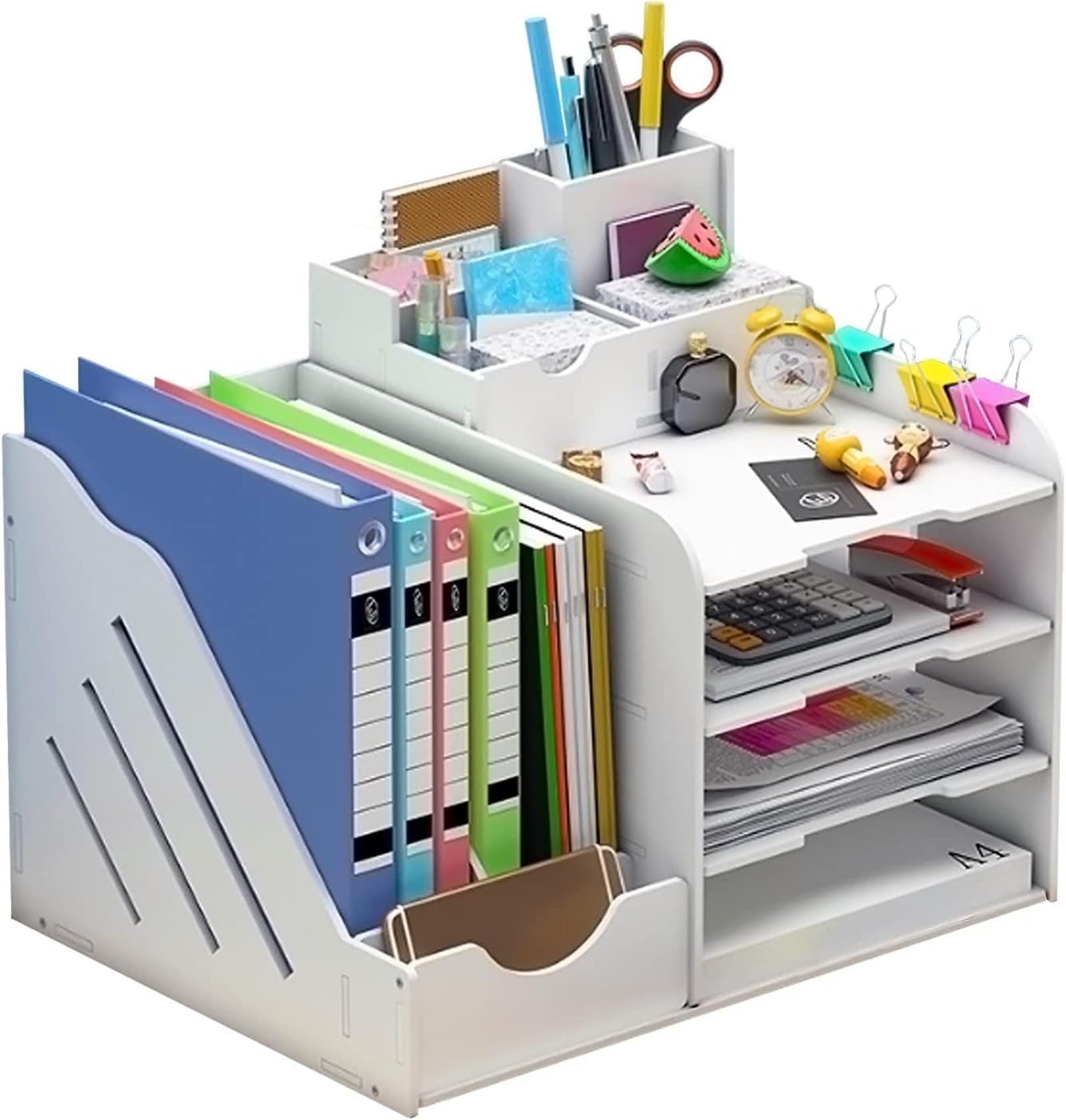 卓上収納ラック 卓上収納ボックス デスク上置き棚 ファイルボックス 大容量 オフィス収納 机上収納ボッ..