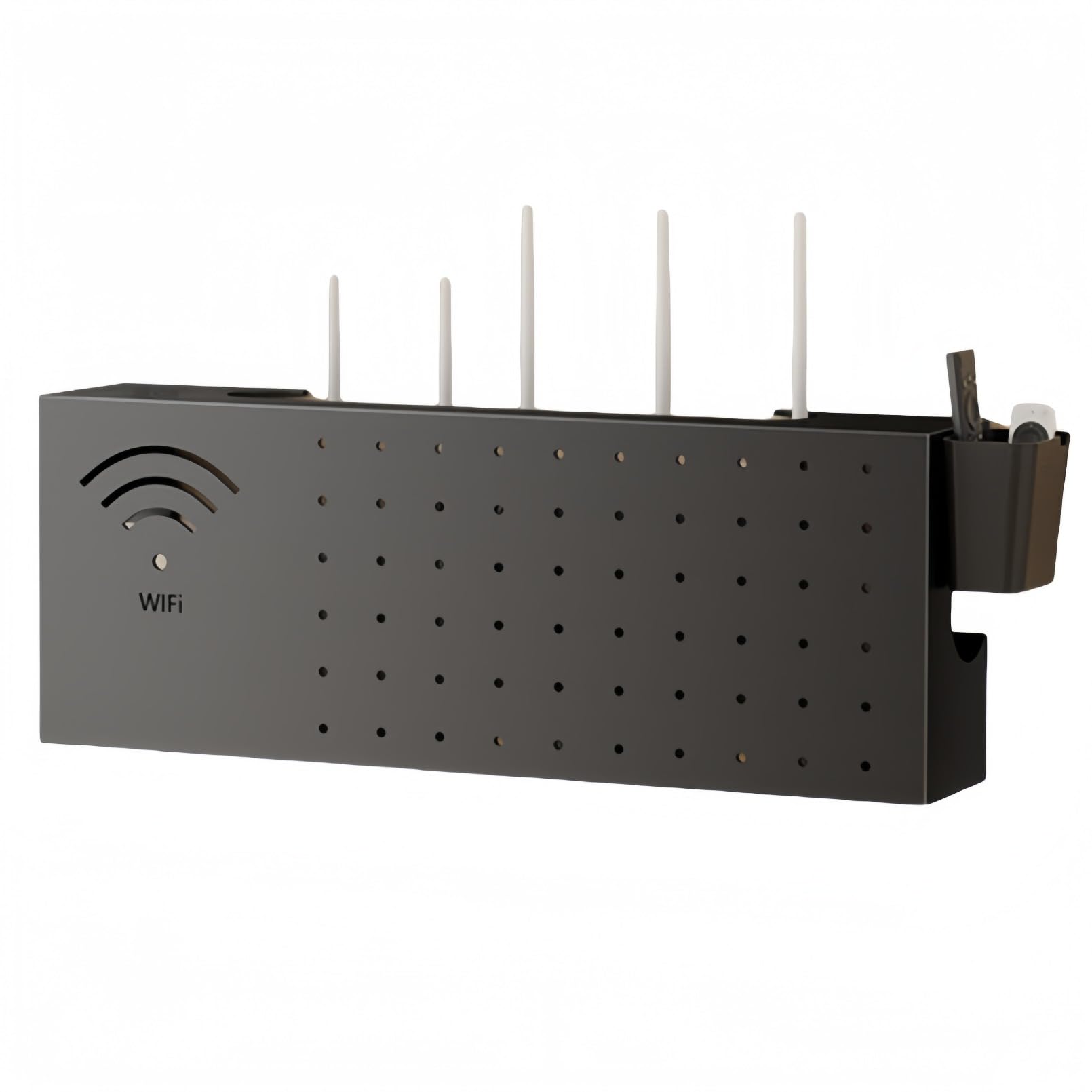 壁掛けWiFiルーター収納ボックス 大容量ハイダーコード管理 ワイヤレス 電源タップ電源 ルーター 目隠..