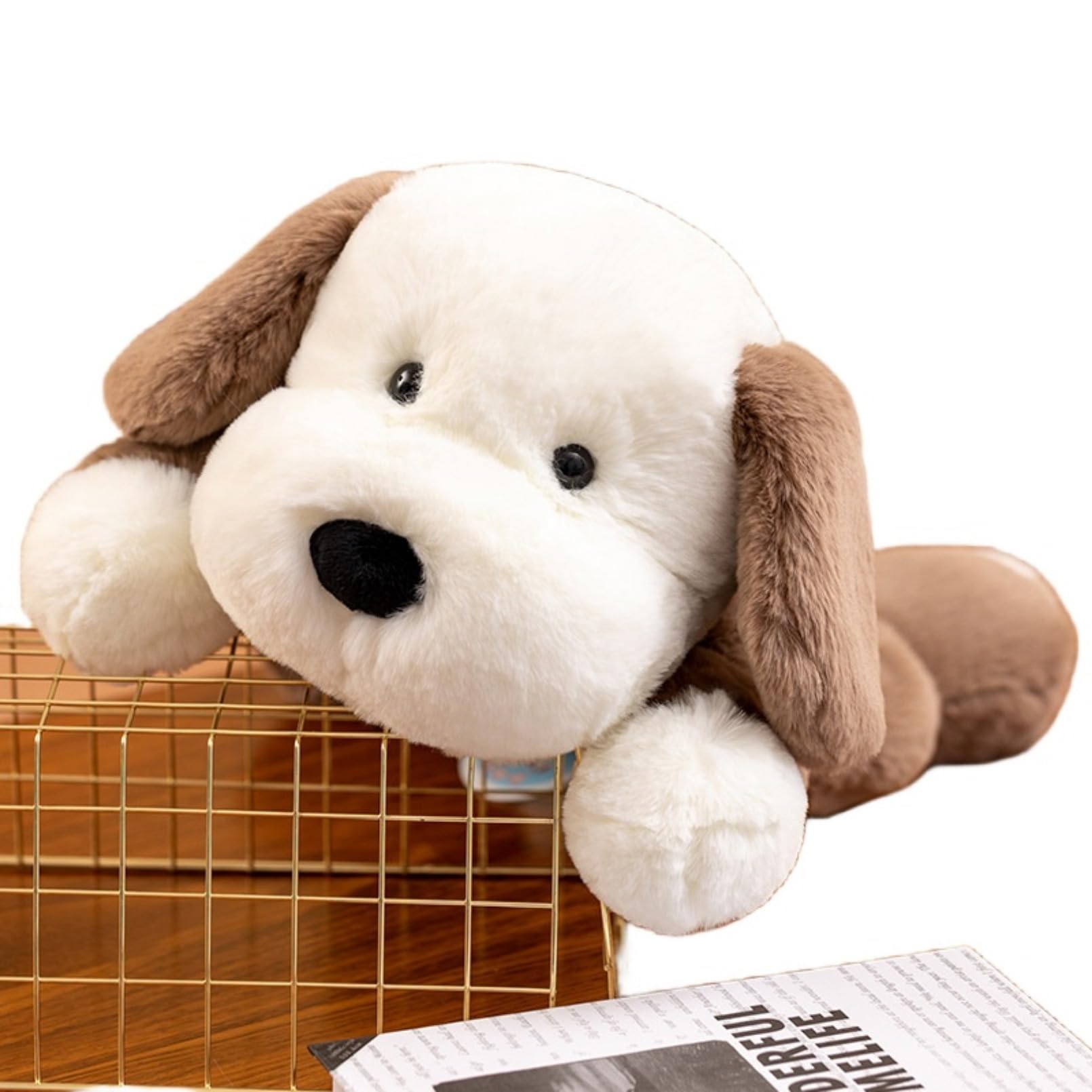 犬のぬいぐるみ抱き枕 40/50/70cm 動物型クッション ステッチで包まれた柔らかい抱き枕 かわいい犬の おもちゃの睡眠用長いクッション 子供の誕生日 クリスマスギフト ブラウン (70cm,グレー) [並行輸入品]