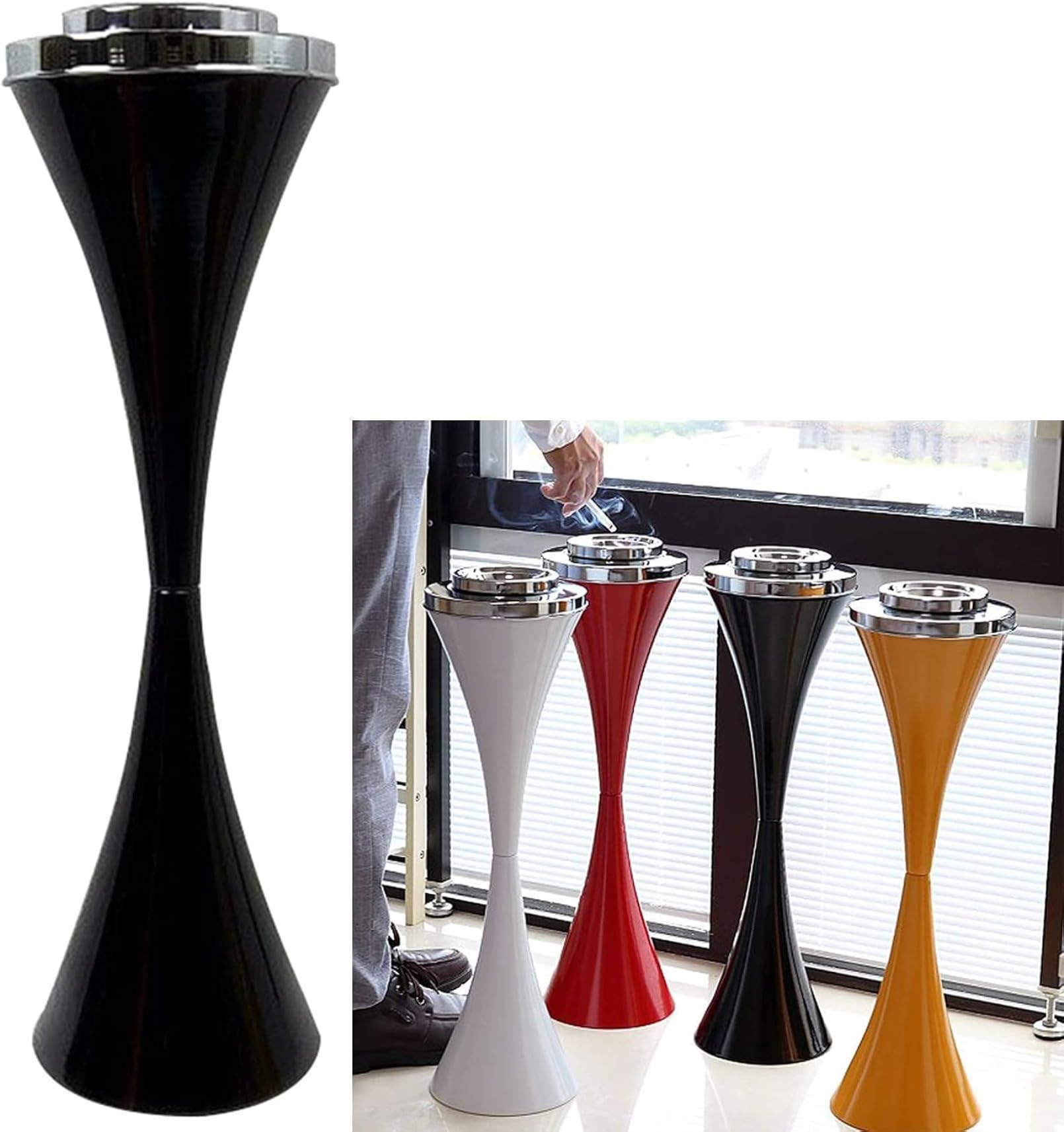 現代的なふた付きフロアスタンド灰皿、調整可能なスタンディング灰皿、屋外屋内のたばこバットレセプタ..