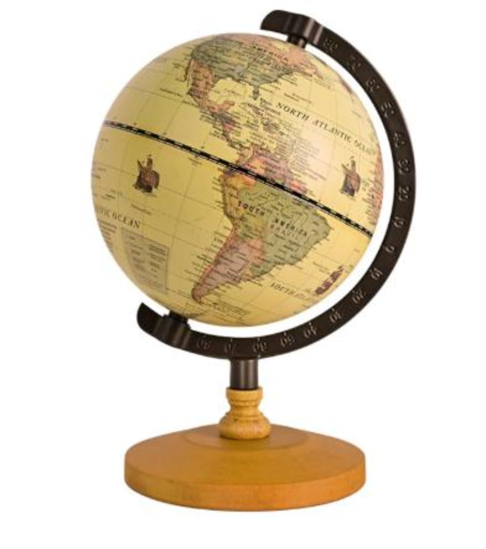 地球儀 アンティークスタイル 木製ベース レトロ 装飾 デスクトップ 世界地 ヴィンテージ 装飾 デスク..