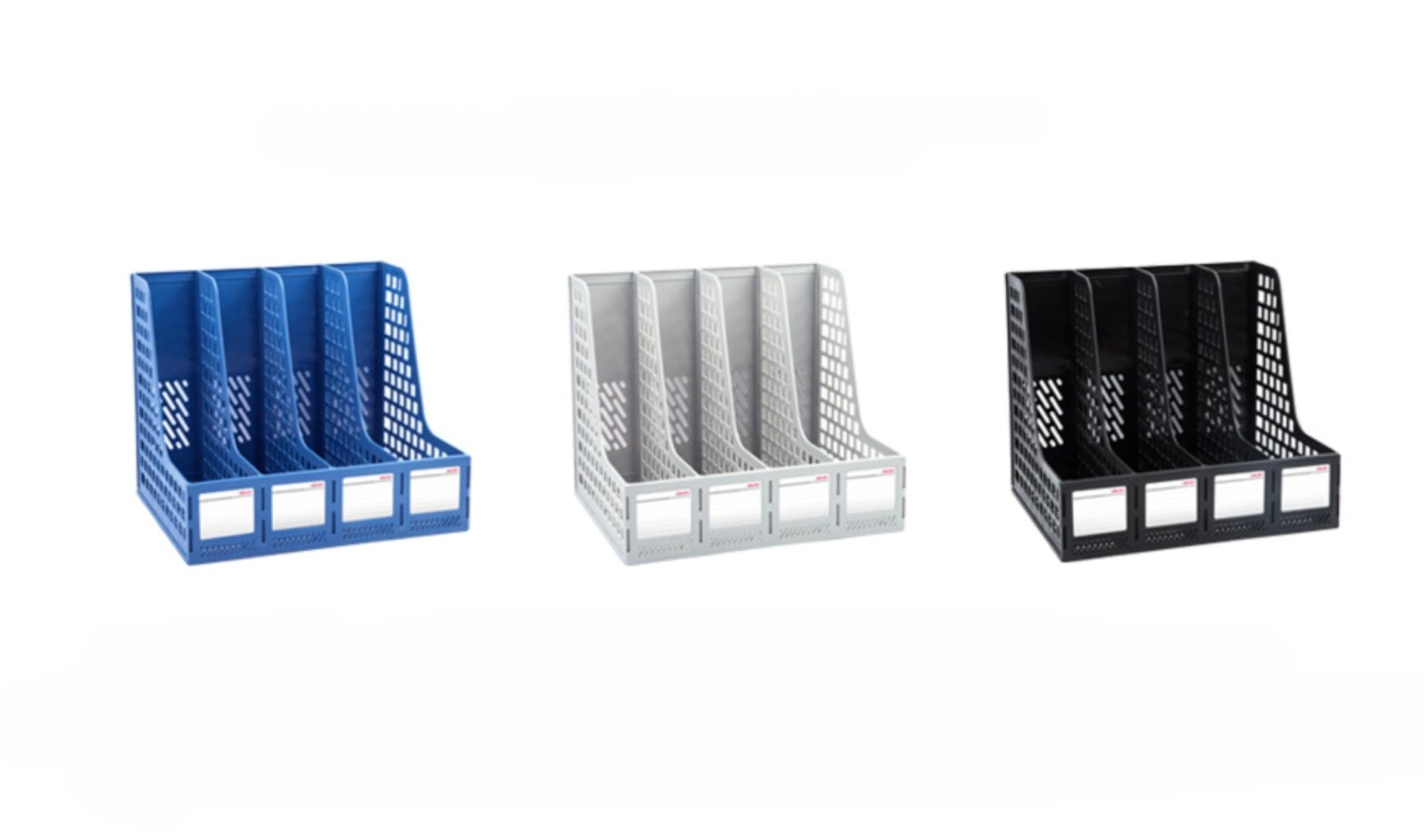 A4 ファイルボックス 4段 デスク上置棚 本立て 折りたたみ式 卓上棚 垂直 オフィス収納ラック 文具収納..