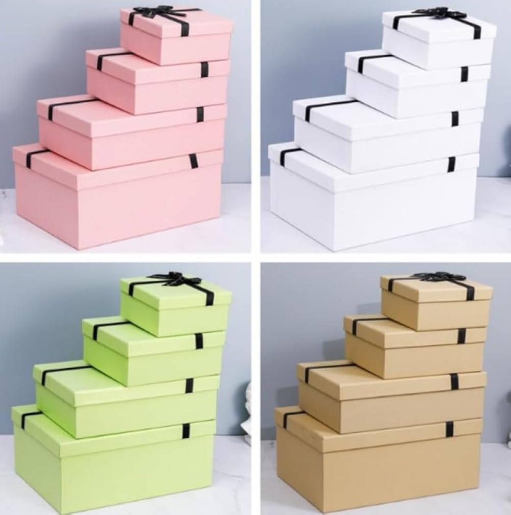 ファリグルット ギフトボックス 丈夫なギフト包装ボックス リボンと上質な細断紙の詰め物付き 誕生日 ホリデー 記念日 結婚式用