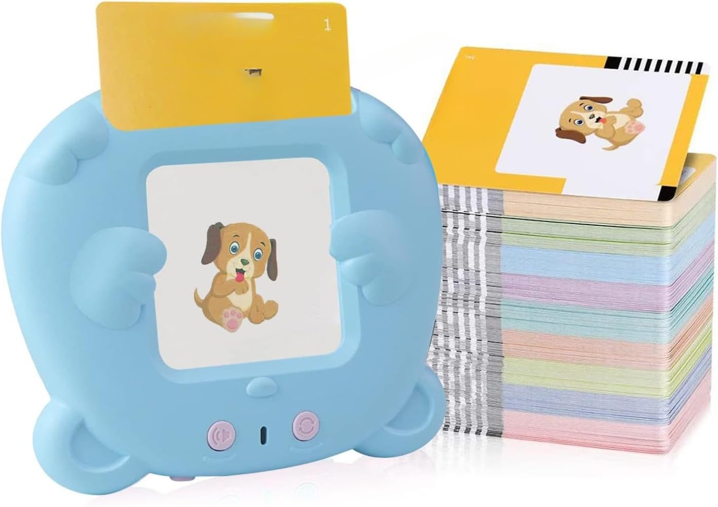 トーキングフラッシュカード 英語学習カード 音声リーダー付き コンパクトデザイン 子供用知育玩具 (ピ..