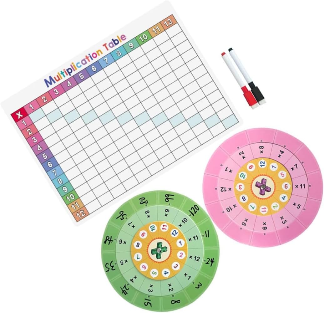 掛け算表ポスター 回転式 掛け算表 チャート 消去可能 小学校・中学校の教室向け算数学習ツール [並行..