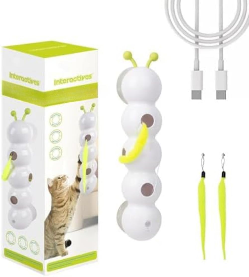 猫じゃらし おもちゃ 電動 毛虫型 知能玩具 ペット用 ストレス解消