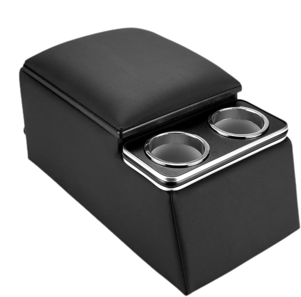 カーセンターコンソールボックス - 多機能アームレスト収納ボックス、カップホルダー付き後部座席コン..