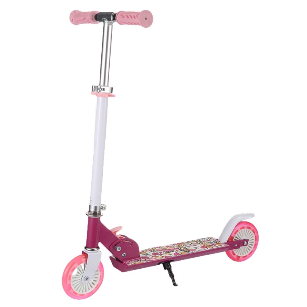 キッズスクーター キックボード 子供用二輪 蓄光タイヤ スタンド付き 折り畳み式 持ち運びやすい 入学..