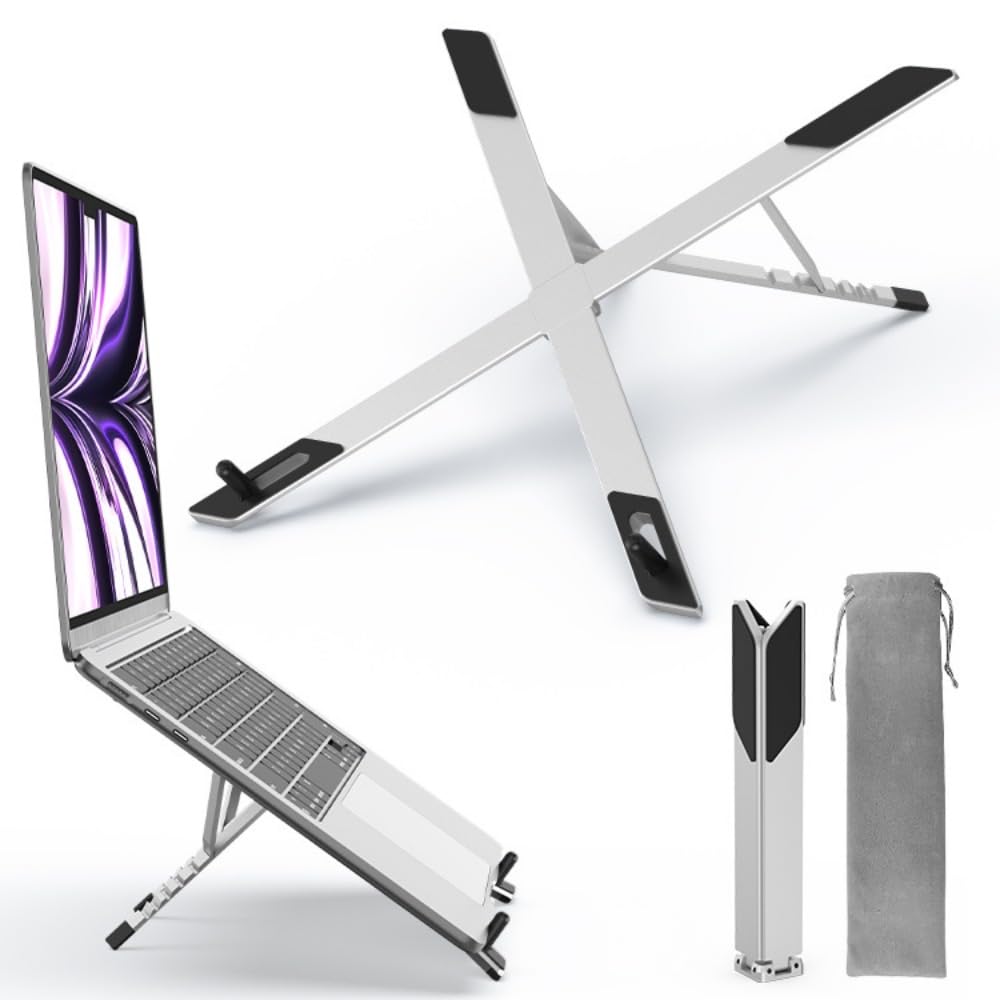 折りたたみ散熱ノートパソコンスタンド | ポータブル高さ調節アルミ合金ノートPCスタンド | 全てのノー..