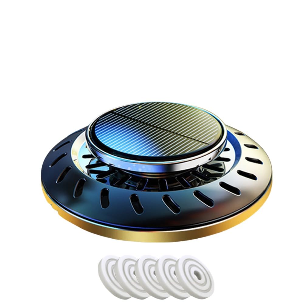 カーフレグランス 車芳香剤ソーラー 回転式 静音 DIY 車 ディフューザー 車内飾り アクセサリー カー用..