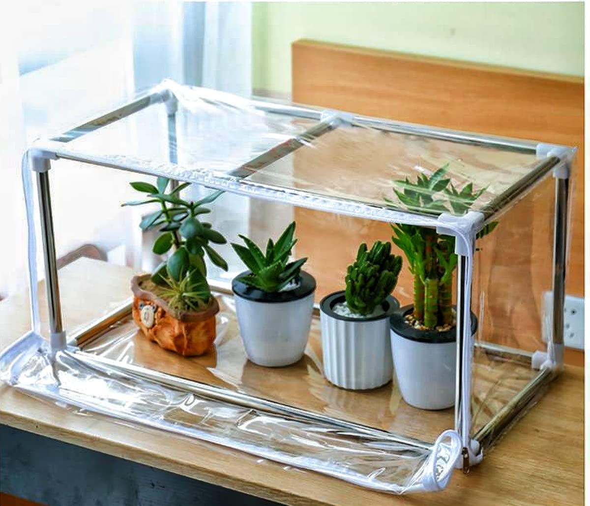 ビニール温室 家庭用 小型 ビニールハウス 折り畳み式 ガーデンハウス チャック開閉 温室棚 ビニールハ..