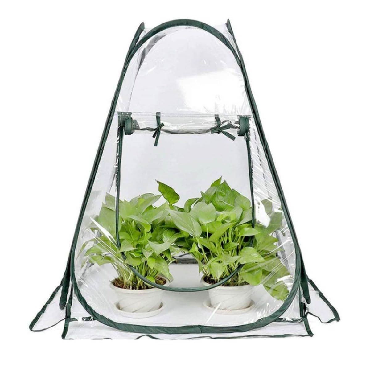 小型ポップアップ植物温室 ビニール温室 PVCカバー 折りたたみ カバー ホーム温室 防水 UV防止 寒さ対..