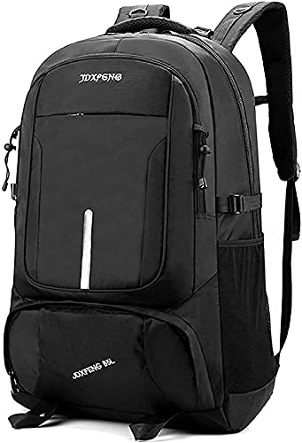 登山用バックパック大容量85リットルバックパックメンズ防災バックパックアウトドアバックパックハイキング旅行防災お出かけ軽量防水 (黒)