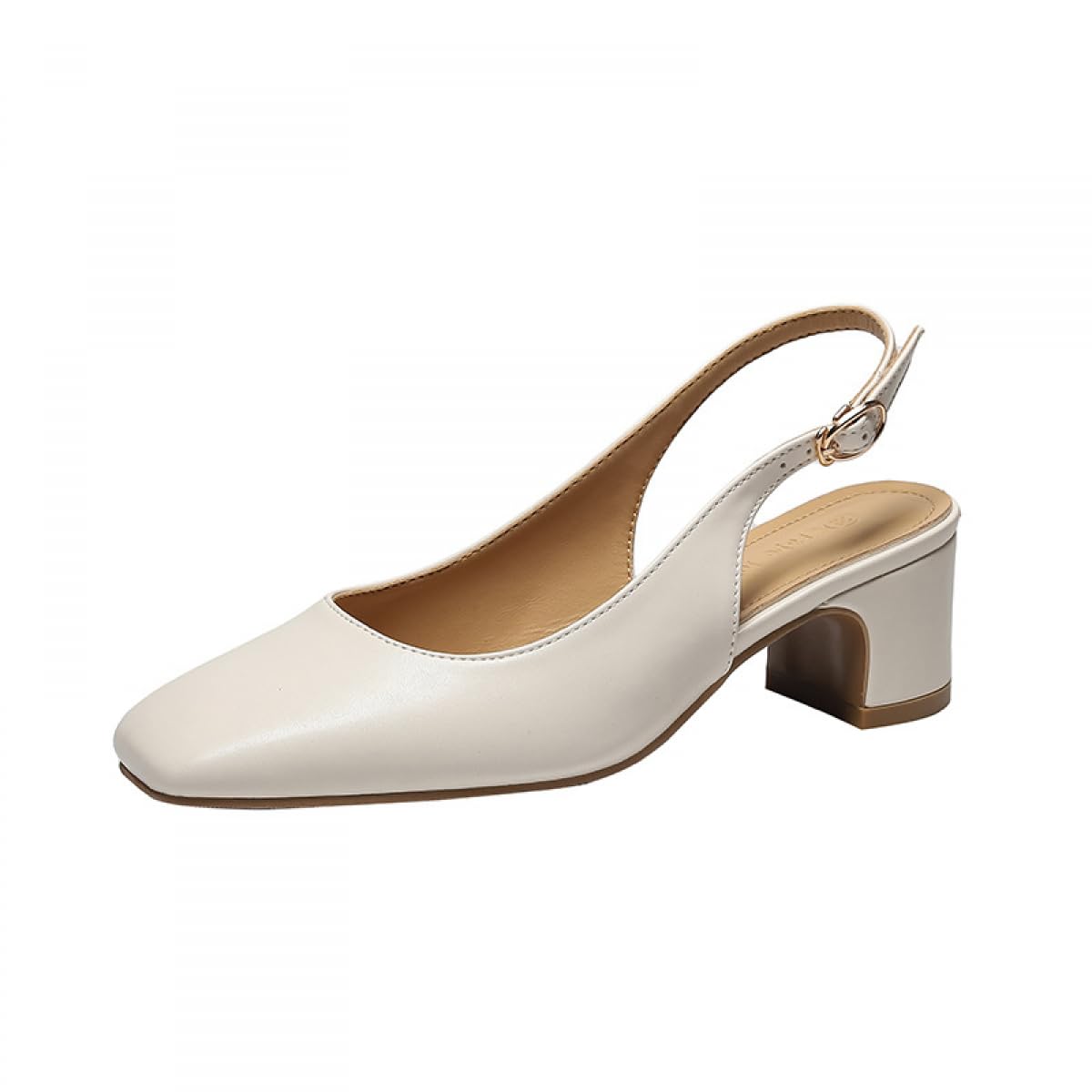 パンプス ローヒール レディースサンダル 5cm ヒール太ヒール レディース靴 痛くない 歩きやすい スクエアトゥバックストラップ パンプス レディー 快適 靴...
