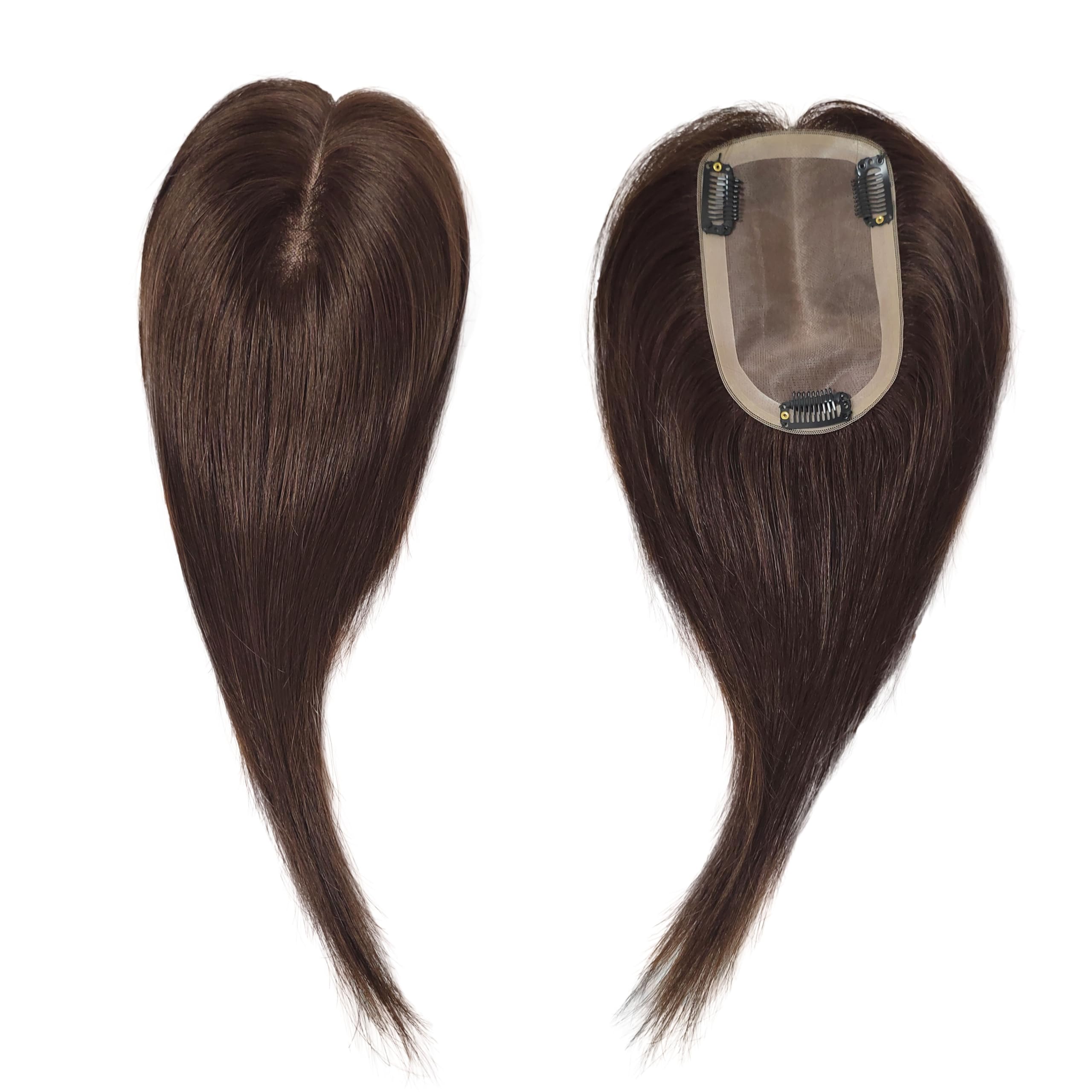 LARI-lrj ヘアピース部分ウィッグ 人毛100かつら 医療用ウィッグモノスキン人工皮膚 分け目が自由に 自..